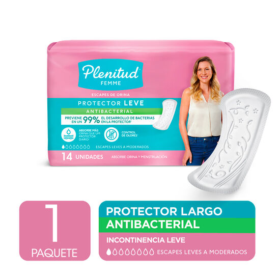 Plenitud Protector Leve Femme Antibacterial x 14 un